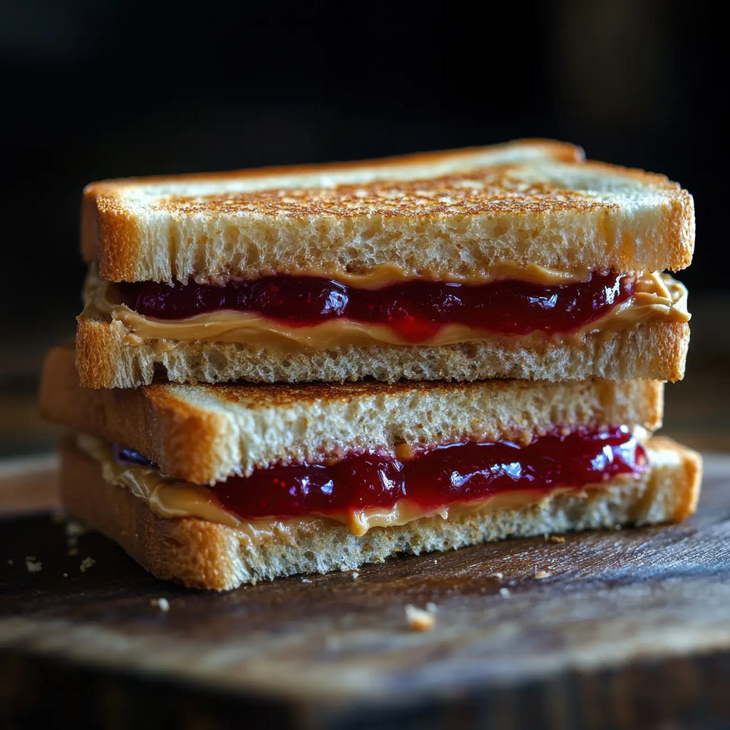 Twice Toasted Peanut Butter & Muscadine Hull Preserves Sandwich