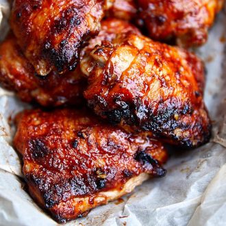 Grilled Oven Finished Chicken Thighs