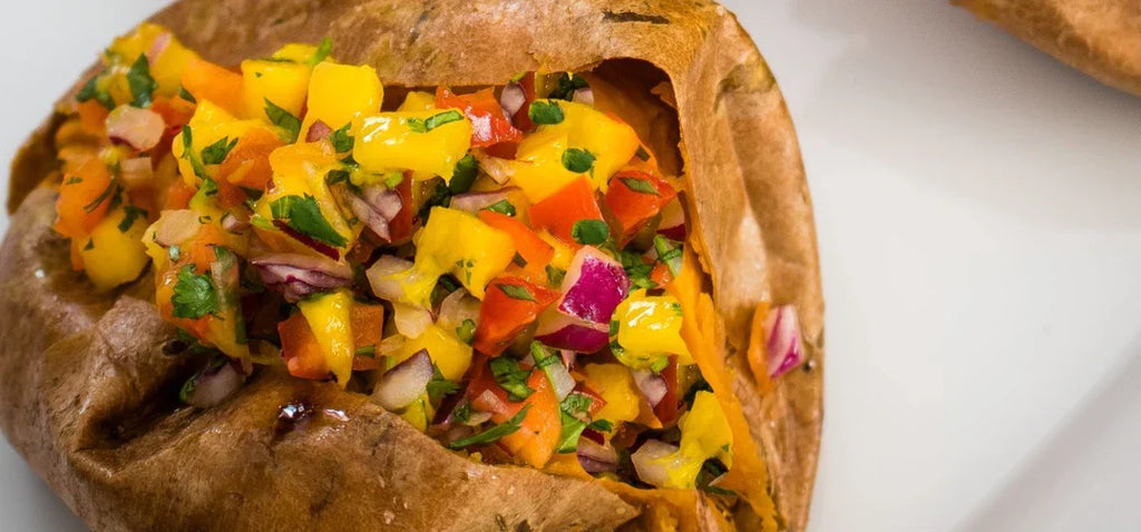 Cowboy Caviar Stuffed Sweet Potato