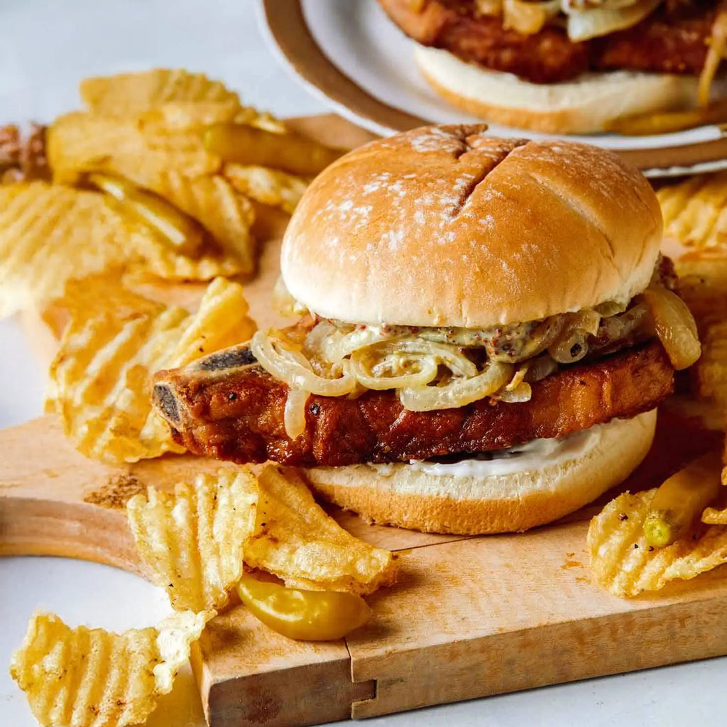 Pork Chop Sandwiches with Sweet Home Chow Chow